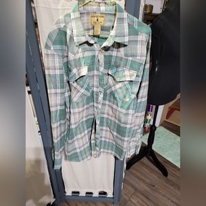 (4136)North Wood, Mens, Western Shirt, Size L, pastel plaid
